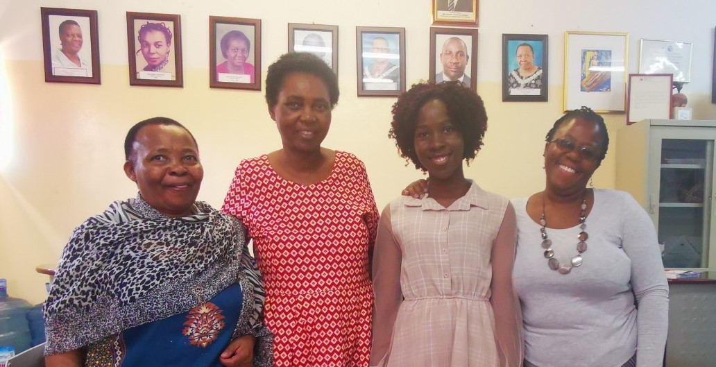 From left to right: ZUNO’s President Mrs Tisa M Chiponda, GCEF Coordinator Jennifer Munzaka, Diana Mumbula and ZUNO Programme’s Officer Rita Kalomo 